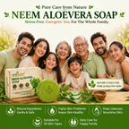 Vedbharat™ Neem Aloe Vera Soap | Ayurvedic Anti-Acne Bathing Bar | Deep Cleansing & Oil Control | Hydrating & Soothing Skin Care | Removes Pimples & Impurities | 100g