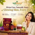 Vedbharat™ Divine Tejprabha Skin Glow Kit | Ayurvedic Skincare Combo (Face Wash + Serum + Cream) | Brightens Skin, Reduces Dark Spots, Acne Control | For Men & Women