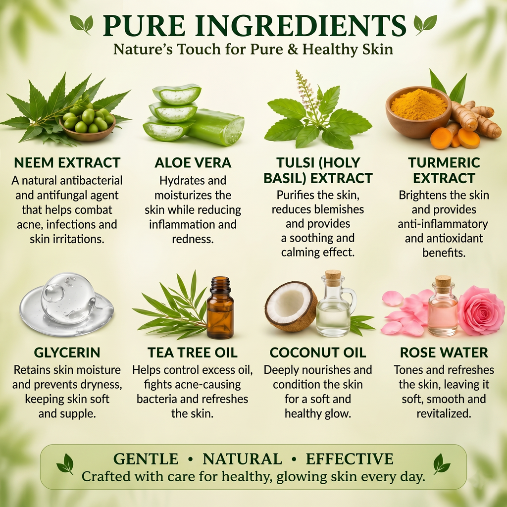 Vedbharat™ Neem Aloe Vera Soap | Ayurvedic Anti-Acne Bathing Bar | Deep Cleansing & Oil Control | Hydrating & Soothing Skin Care | Removes Pimples & Impurities | 100g