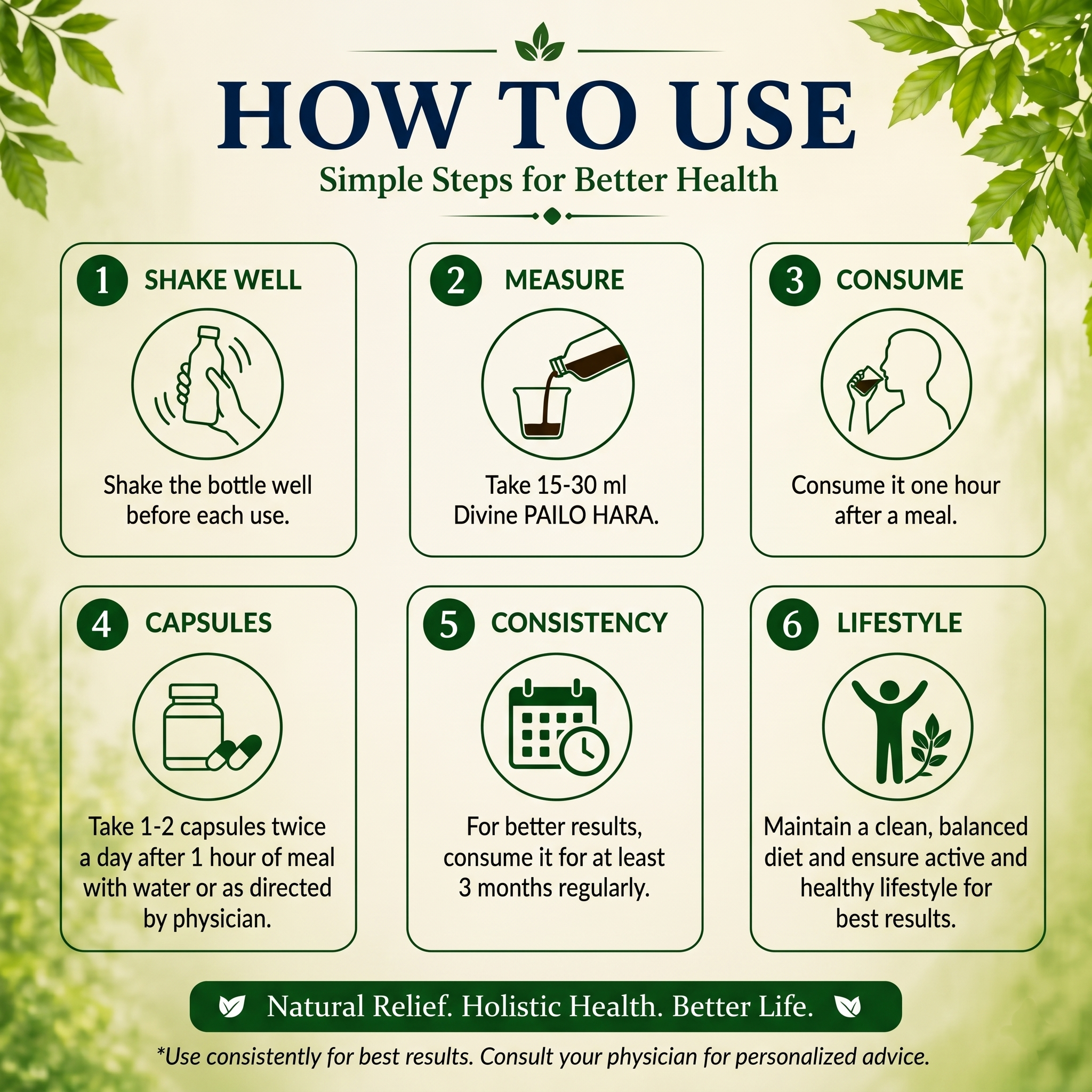 Vedbharat™ Divine Pailo Hara | Ayurvedic Piles Relief Syrup Kit | Helps Reduce Pain, Swelling & Burning | Supports Digestion & Bowel Movement | Natural Hemorrhoid Care | For Men & Women