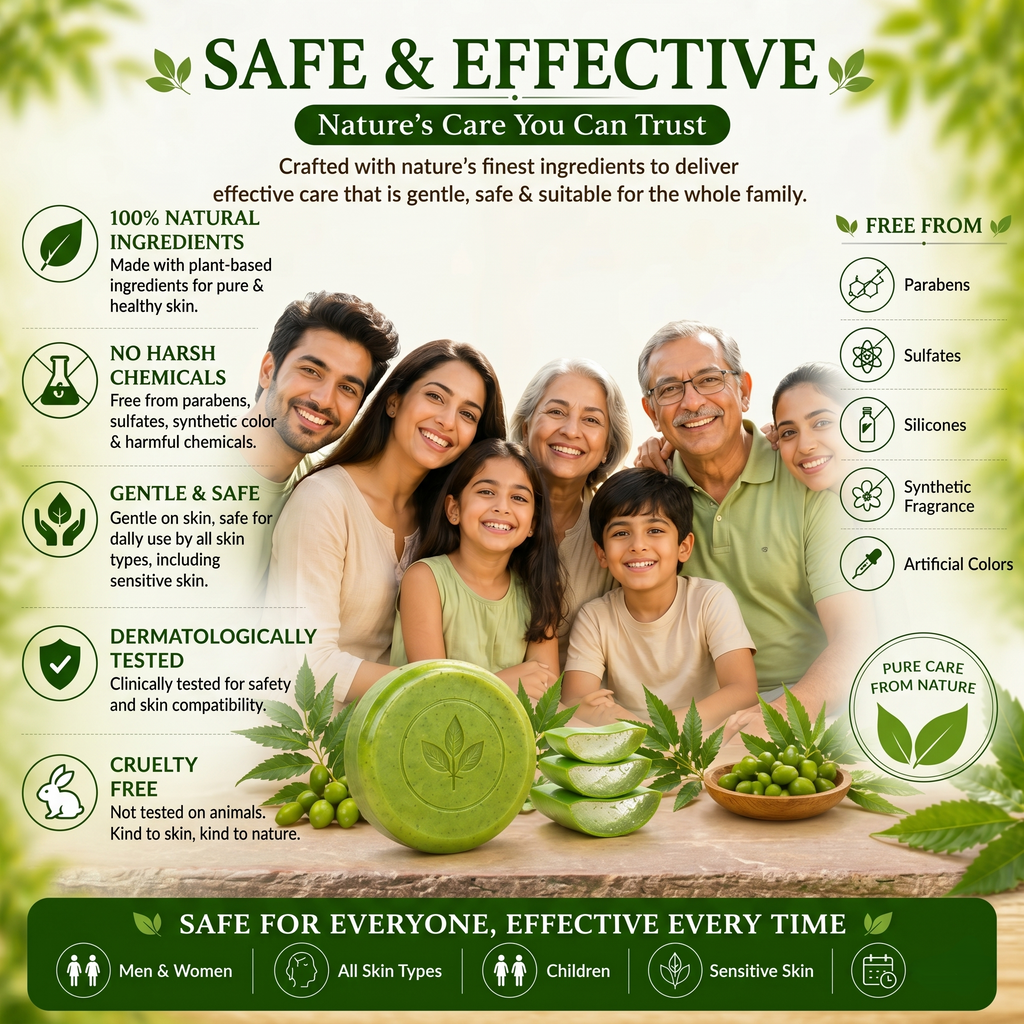 Vedbharat™ Neem Aloe Vera Soap | Ayurvedic Anti-Acne Bathing Bar | Deep Cleansing & Oil Control | Hydrating & Soothing Skin Care | Removes Pimples & Impurities | 100g