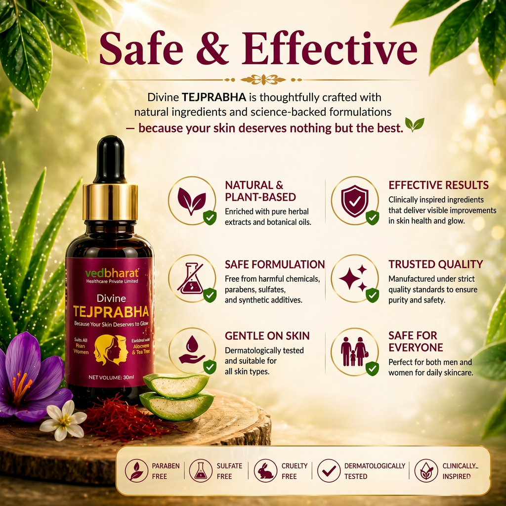 Vedbharat™ Divine Tejprabha Skin Glow Kit | Ayurvedic Skincare Combo (Face Wash + Serum + Cream) | Brightens Skin, Reduces Dark Spots, Acne Control | For Men & Women