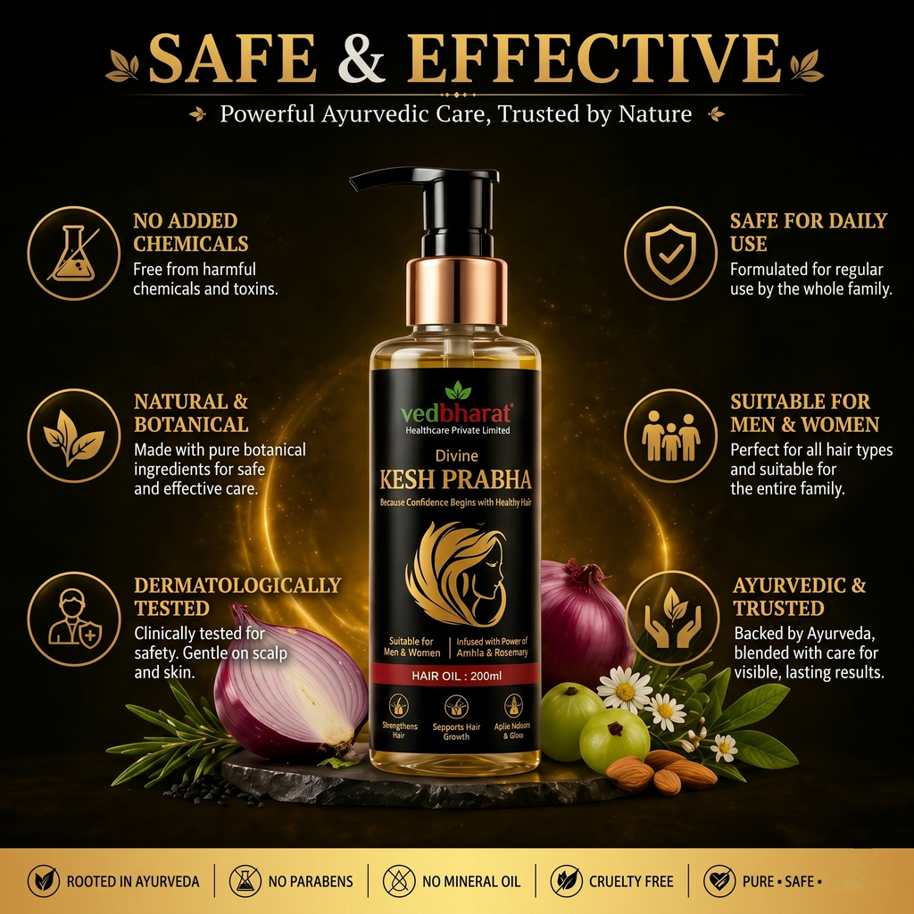 Vedbharat™ Divine Kesh Prabha Hair Care Kit | Ayurvedic Hair Oil & Shampoo Combo | Reduces Hair Fall, Promotes Hair Growth, Adds Shine & Volume | For Men & Women
