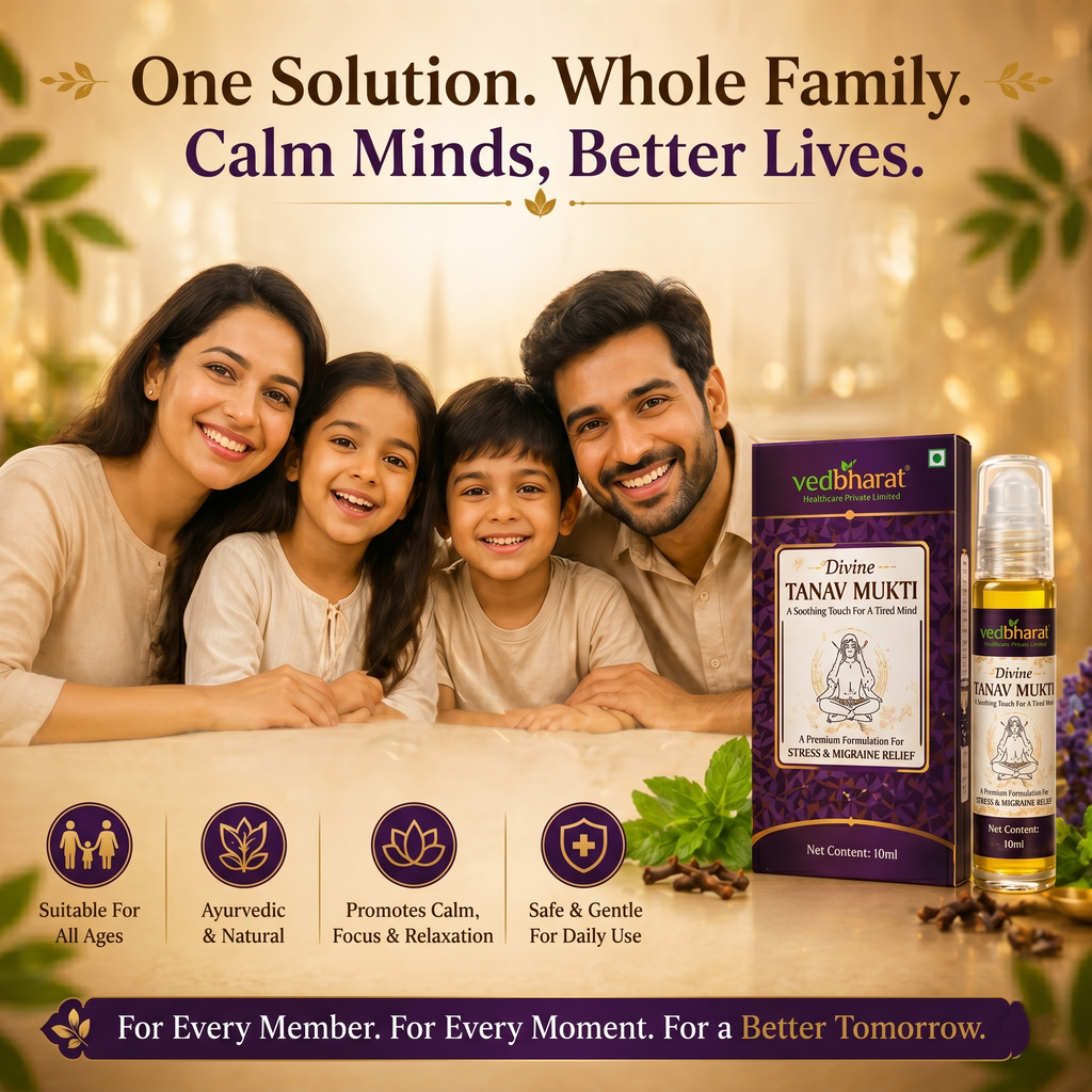 Vedbharat™ Divine Tanav Mukti Roll-On | Ayurvedic Stress Relief Oil | Reduces Anxiety, Headache & Migraine | Calming & Relaxing Formula | For Men & Women