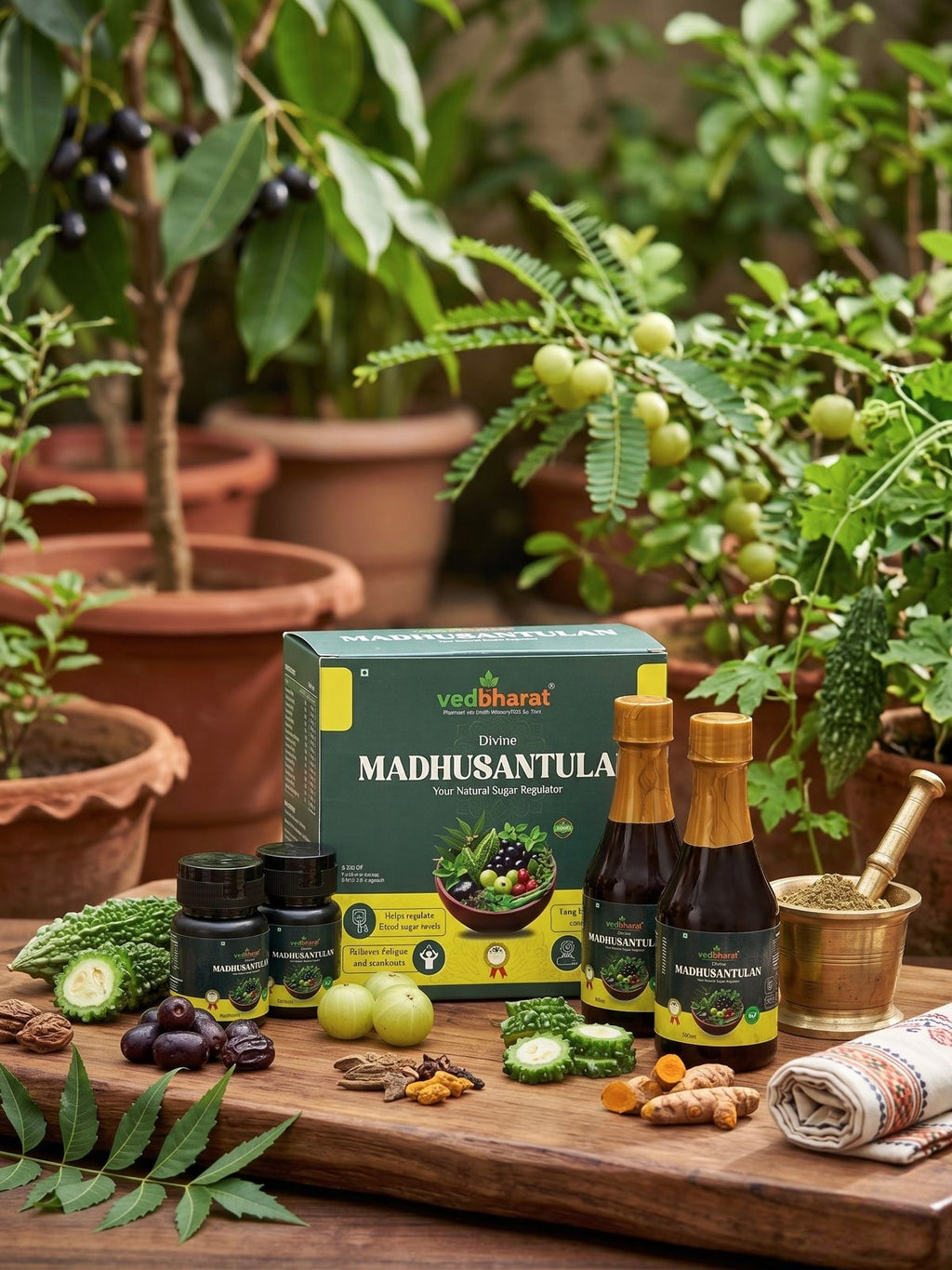 Vedbharat™ Divine Madhusantulan Combo Pack | Ayurvedic Blood Sugar Support | Supports Metabolism, Energy & Immunity